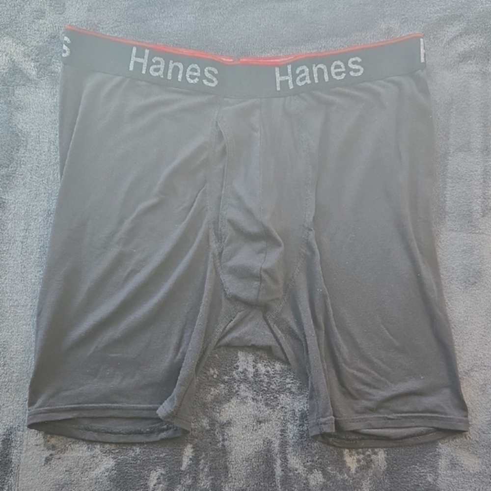 Hanes Black Boxer Briefs Stretchy Comfort